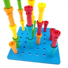 Blocks Peg Zestaw zabawek rozpoznawania kolorów Rada Montessori Educational Learning Therapy Therapy Drobne umiejętności motoryczne dla maluch 230605
