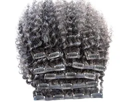 3B 3C Clip In Hair Extensions Braziliaanse Kinky Krullend Maagd Menselijk Haar Dikke Inslag 120G 2 Sets Volledige Hoofd natuurlijke Color6392479