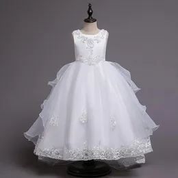 Bohemian Princess Style Child Formal Party Evening Dress For Communion White Ivory Appliques Beads Flower Girls Dresses For Wedd5490056