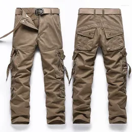 Pantaloni da uomo Abbigliamento stile militare Esercito Uomo Tasche laterali con cerniera Pantaloni cargo Treno di marca Multi-tasca Jogger maschile tattico