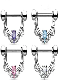 2017 New Nipple ring body piercing jewelry 316L surgical steel bar Nickel NEW design mix 3 color for woman8143372