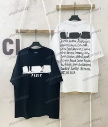 xinxinbuy T-shirt da uomo firmata 23ss Paris Letter Graffiti Stampa modello manica corta cotone donna bianco nero M-2XL