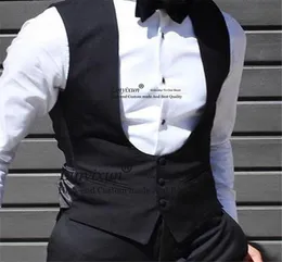 Men039s Vests Black Men Suit Vest Wedding Groom Tuxedo Slim Fit Waistcoat Solid Color Male Fashion Clothes Chaleco Hombre Custo4604911