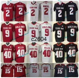 C2604 NCAA Texas Am Aggies College Football Jerseys 15 Myles Garrett 2 Johnny Manziel 9 Ricky Seals-Jones 40 von Miller University Football Shirts Mens S-xxxl