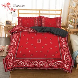 寝具セットPaisley Bandanna Printpolyester Duvet Cover Set Flowers Abstract Bedding Set Bedroom Decor 2/3pcsシングルダブルクイーンキングサイズ230605