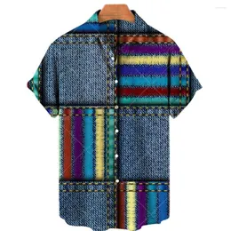 Men's Casual Shirts Print 3D Shirt Simple Abstract Men's Short Sleeve Loose Summer Top 5xl 2023 Hawaiian Me
