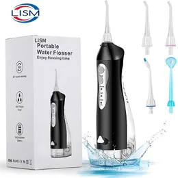 Blekning oral irrigator USB uppladdningsbar vattenfloser bärbar tandvattenstråle 300 ml vattenbehållare vattentäta tänder renare