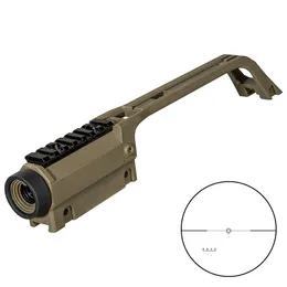 Escopo de rifle tático Fire Wolf 3,5X20 G36 longo escopo para MP5 Metal Sight Weaver Rail Scope Mount Base Handle para caça-Cor de areia