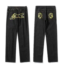 Designer 2023 Ropa Men039s Jeans Dog Print Streetwear Men Hip Hop Baggy Jeans Pants Y2K Clothes Straight Loose Goth Denim Trous3980857