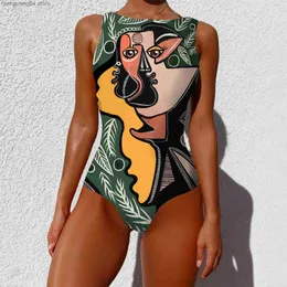 Women's Swimwear One Piece Swimsuit Women Swimwear Monokini Swimming Suit Retro Vintage Bathing Suit Beachwear Slim Swim Wear S~2XL T230606