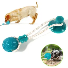 Zabawki dla zwierząt z kubkiem ssącym pchnięcie push zabawka z piłką TPR Pet ząb czyszczenie gumowego psa zabawki dla małych psów gumowa zabawka dla psów