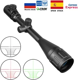 6-24x50 aoe Riflescope قابلة للتعديل الأخضر الأحمر النقطة الصيد الضوء النطاق التكتيكي الشبكي القناصة البندقية البند