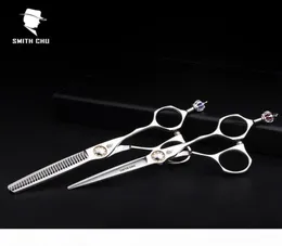 Smith Chu Crown High Quality XL156 6 Inch 440C Stainless Professional Salon Barbers Thinning Scissors Hairdress Scissors Sets5455080