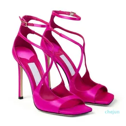 Bröllopsskor-Aveline Bow-embelled Sandals Shoes Azia Strappy Women High Heels