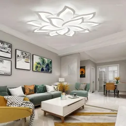 Pendant Lamps Modern Luxury Lotus Living Room Bedroom Art Llighting LED Chandelier With App Remote Control Function