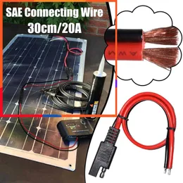 New 30cm 20A SAE Connecting Wire Quick Disconnect Copper Cable SAE Power Wire With Waterproof Cover For Solar Panel