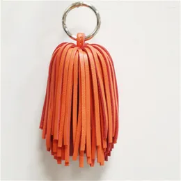 Keychains Handmade Leather Tassel Keychain - Luxury Gift For Women Real Keyring With Bag Charm Patterns