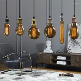 Pendant Lamps Modern Aluminum Lights E27 Lamp Holder LED Incandescent Vintage Retro Edison Bulb Indoor Decor Hanging