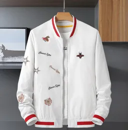Мужская куртка 2023 Весна и осень Новая мужская модная вышивательная куртка высококачественная стойкая шейная бейсбольная костюма Мужская куртка