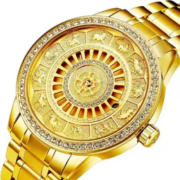 charm golden diamonds watches men full steel fashion designer mechanical wrist watch Automatic date clock male gift boxes310d