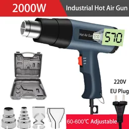 Armas 2000 W Pistola de calor, construção de secador de cabelo Pistola de ar quente Temperatura variável com display digital LCD Secador de ar para ferro de solda