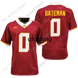 coe1 2020 Ny NCAA Minnesota Golden Gophers tröjor 0 Rashod Bateman College Football Jersey Size S-3xl Röd alla sömmar