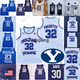 coe1 BYU Brigham Young Cougars Camisa de basquete NCAA College Jimmer Fredette Alex Barcello TeJon Lucas Spencer Johnson Gavin Baxter Caleb Lohner Danny Ainge Criança