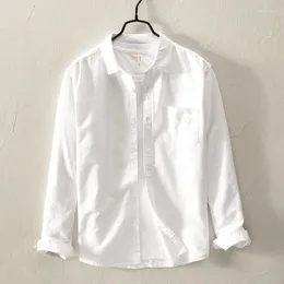 Men's Casual Shirts 2023 Fashion Shirt Men's Spring Cotton Oxford Textiles Long -sleeved Leisure Versatile Color Inch Tide
