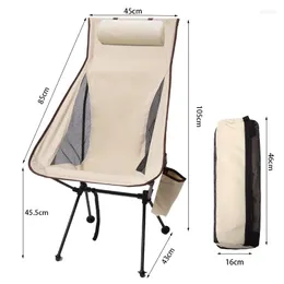 Camp Furniture Portable Folding Chair Camping Recliner Beach Fishing Picnic BBQ Chairs With Carry Bag Outdoor