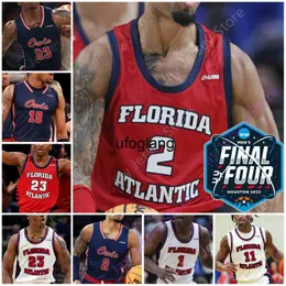 Coe1 2023 Final Four 4 Jersey Florida Atlantic Fau Basketball NCAA College Johnell Davis Alijah Martin Vladislav Goldin Nicholas Boyd Michael Forrest Greenlee Rosa