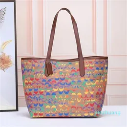 Designer-Tasche, Damen-Handtasche, Damen-Ledermaterial, Messenger-Tasche, zusammengesetzter Halt, Schultertasche, bunter Brief, Geldbörse, große Kapazität