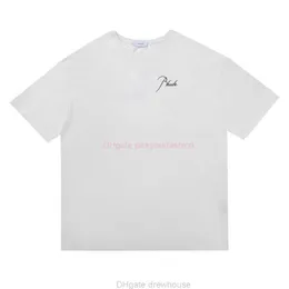 Designer Mode Vêtements Tees Tshirt Rhude 22ss Nouvelle Lettre Solide Impression Marque High Street Loose Hommes Femmes À Manches Courtes Tshirt Coton Streetwear Tops Casual Spo