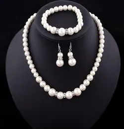 2019 Fashion Custom Jewelry Sets Pearl Bracelet Necklace Wedding Bridal Accessories for Woman8499037