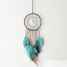 Other Home Decor Tassel Feather Turquoise Wind Chimes Window Wall Hanging Indian Drop Delivery Garden Dhdct