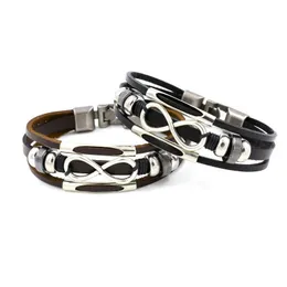 Charm Bracelets Infinity Leather Bracelet Mtilayer Wrap Wrist Band Cuffs For Women Men Fashion Jewelry Gift Will And Sandy Drop Ship Dhfoc