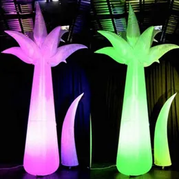 3M LED -belysning 3mts Uppblåsbar palmträd med basblåsande glödande pelare Party DJ Bröllopsdekoration för scenprestanda