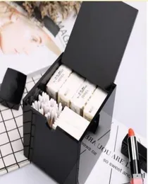New 2019 acrylic Makeup cotton storage box cosmetic Multifunction storage Cotton swabs box classic logo Wedding Gift3724133