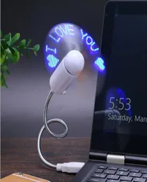 Ny flexibel LED -blixt USB -fläkt med realtidstemperatur Display Soft Blades USB -prylar Hög kvalitet8700994