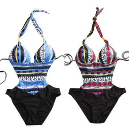 Fatos de banho Sexy Feminino Fatos de Banho Banho Monokini Push Up Retro Estilo Étnico Ternos Estampados 230605