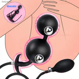 Bomba Dildo Inflável Separada Para Mulheres Homens Masturbação Expansão Vaginal/Anal/Bumbum/Bund Enorme Inflar Bola Bdsm Pull Bead Brinquedo Sexual L230518