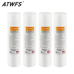 Urządzenia ATWFS pp 5 mikronów 10 -calowy Filtr Water Filtr Wkład Osmoza Osmoza Wymiana filtra osadu 4PCS