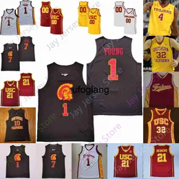 coe1 USC Trojans Basketballtrikot NCAA College Isaiah Mobley Nick Young Chevez Goodwin Boogie Ellis Drew Peterson Max Agbonkpolo Ethan Anderson Okongwu Bronny Jam