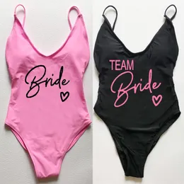 Zweiteilige Anzüge Sexy gepolsterter Badeanzug TEAM Braut Liebe Bademode Frauen Sommer Beachwear Bachelor Party Plus Size Badeanzug Schwimmen 230605