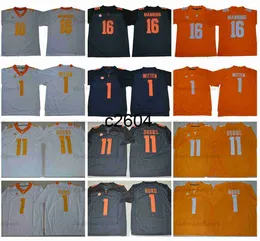 c2604 NCAA Tennessee Volunteers College-Football-Trikots 1 Jason Witten 16 Peyton Manning Jalen Hurd 11 Joshua Dobbs University Football-Trikots Orange Herren S-XXXL
