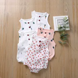 Jumpsuits 0-18 miesięcy 2020 Summer Floral Print 5-kolorowy nowonarodzony kombinezon G220606