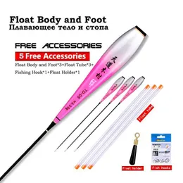 Рыбацкие аксессуары 3pcs nano float body foot3pcs tubes1 сумки крючок1 держатель Luminous Buoy без хвоста CR425 Инструменты батареи 230606