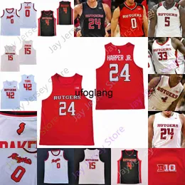 Coe1 Rutgers Scarlet Knights كرة السلة Jersey NCAA College Ron Harper Jr.