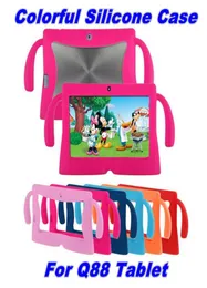 Barn mjuk färgglad silikongummi gelväska för Q88 A13 A23 A33 Q8 Android Tablet PC4106330