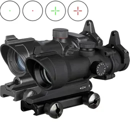 Tattiche ACOG-1X32 Tactical Red Dot Sight Optical Rifle Scopes ACOG Red Dot Scope Ambiti di caccia verde Crosshair Con attacco 20mm