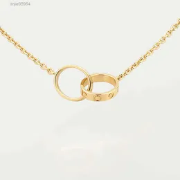 High Edition Design Pendant Love Ожерелье для женщин девочек двойной петлей 316L Стальные свадебные украшения Collier6arj {категория}